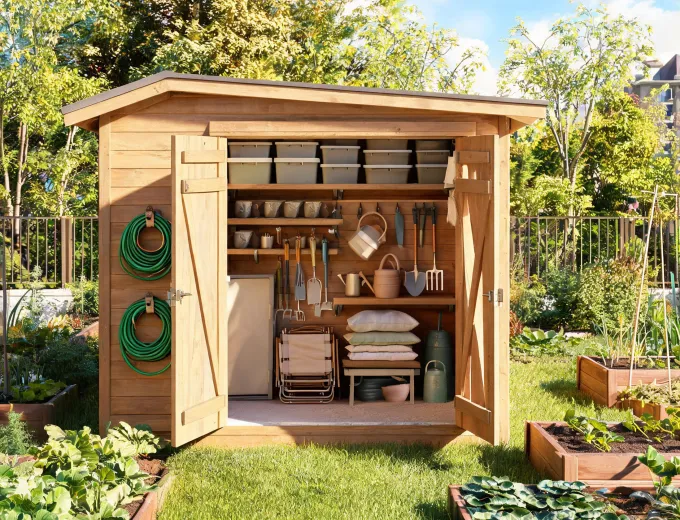 Organized community garden shed